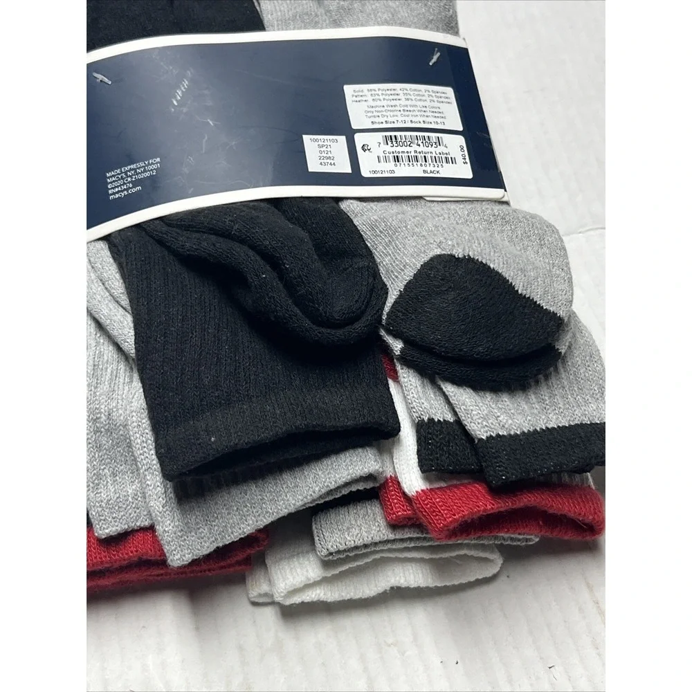 Club Room Crew Socks 8-Pack Cushioned Foot Men's Shoe SZ 7-12 Sock SZ 10-13